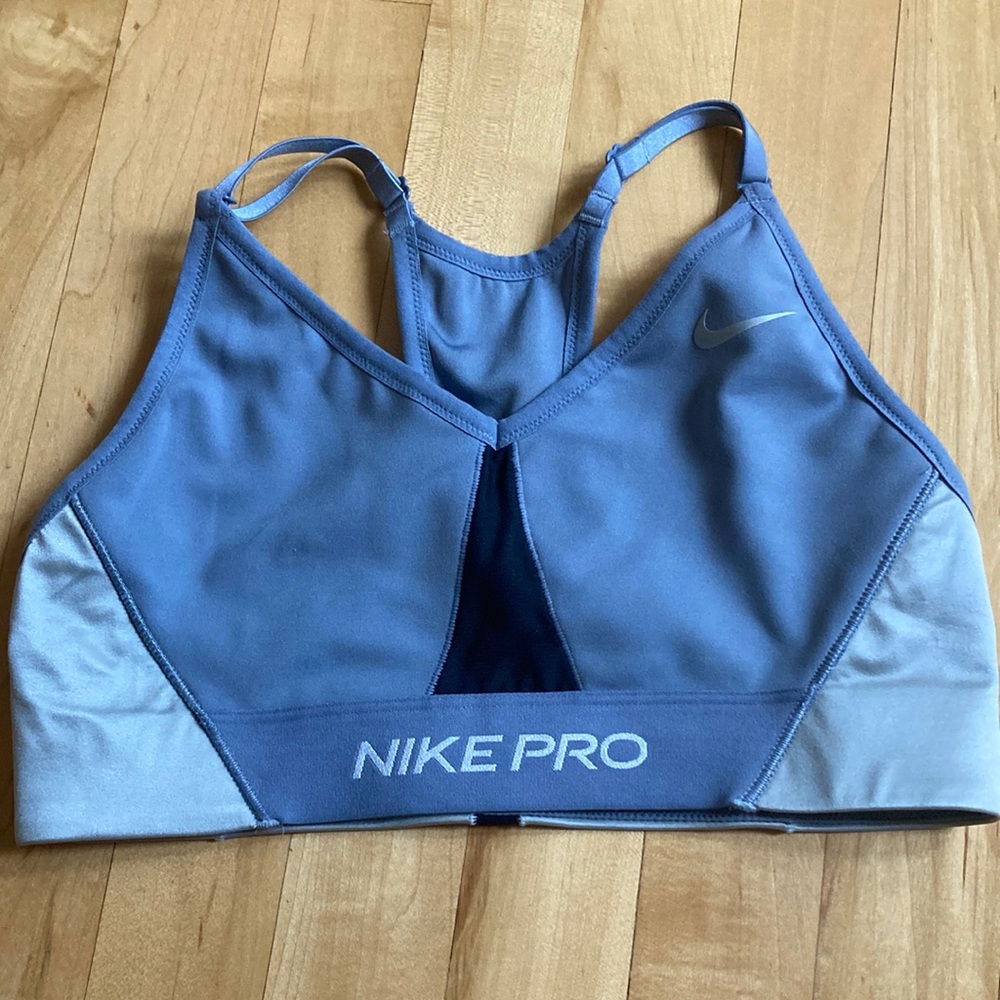 Nike Blue Sports Bra Moisture-Wicking Racerback